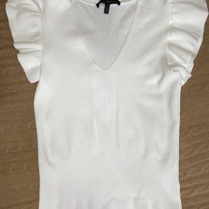 White House Black Market Flutter-Sleeve Sw…